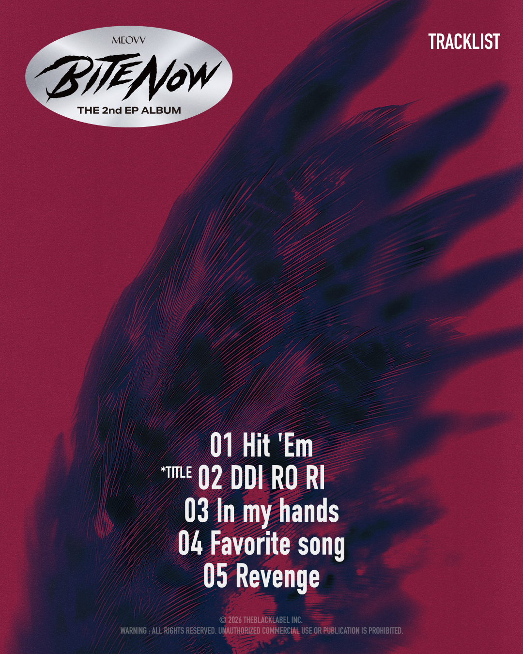 MEOVV BITE NOW tracklist poster