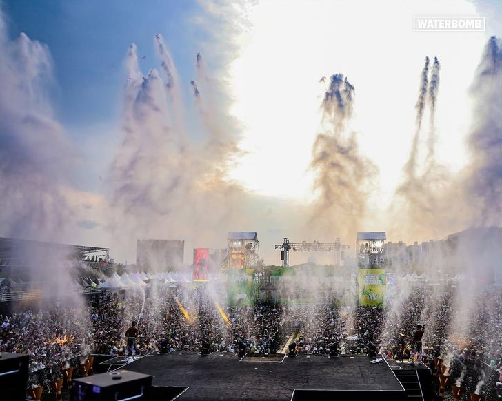 Festivalgoers at Waterbomb festival in Goyang